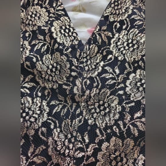 Vintage Gold and Black Gown Prom Dress size S - Picture 6 of 8